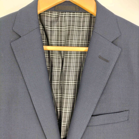 バーバリーブラックレーベル BURBERRY BLACK LABEL 裏地チェック ウールポリ 2Bテーラードジャケット メンズ import:M